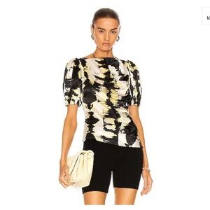 GANNI Silk Stretch Satin Top size 40